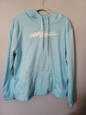Under Armour Light Blue Hoodie with Script Logo
